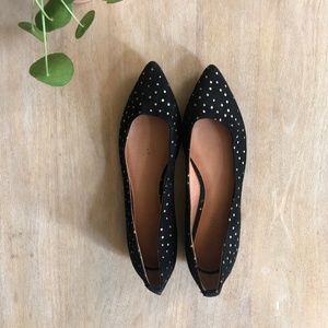 Madewell Black Skimmer Flats (with gold dots!) 9.5
